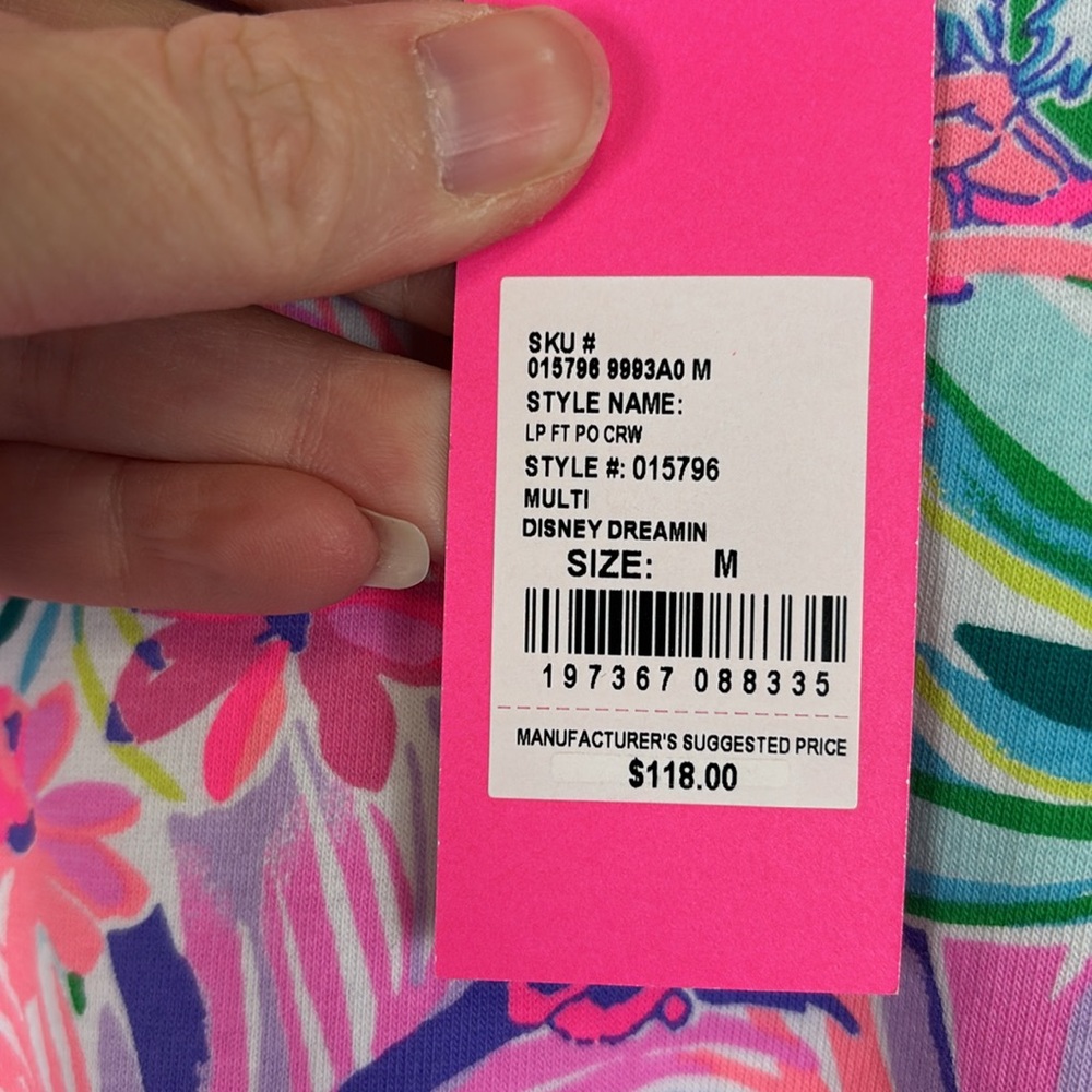 NWT Lilly Pulitzer x Disney beach comber crewneck sweatshirt sz med - Picture 4 of 8